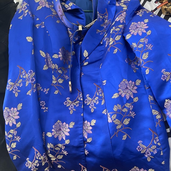Cobalt Blue Floral jacket - Picture 1 of 3